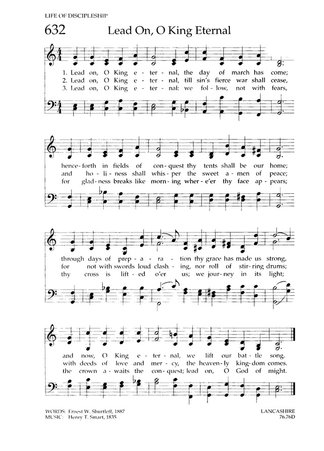 Chalice Hymnal 632. Lead on, O King eternal