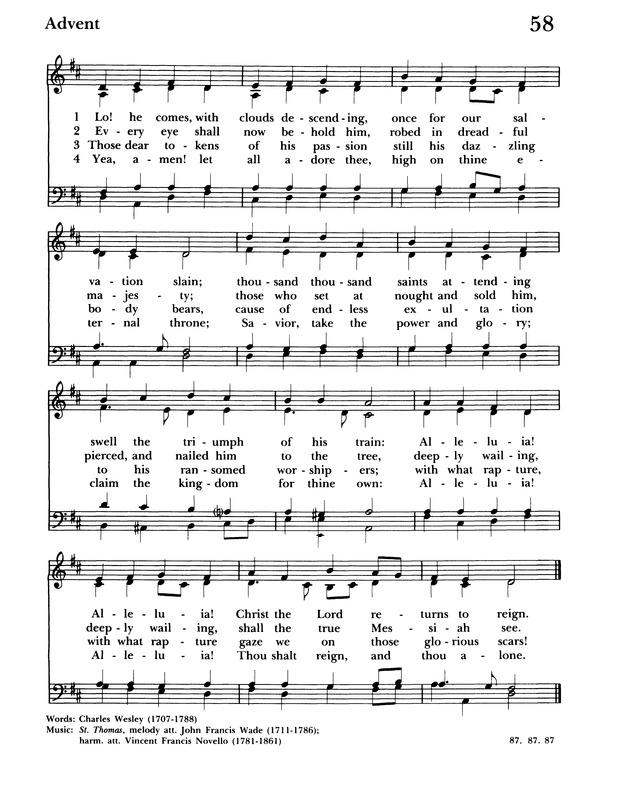 Hymnal 1982 according to the use of the Episcopal Church 58. Lo! he comes, with clouds