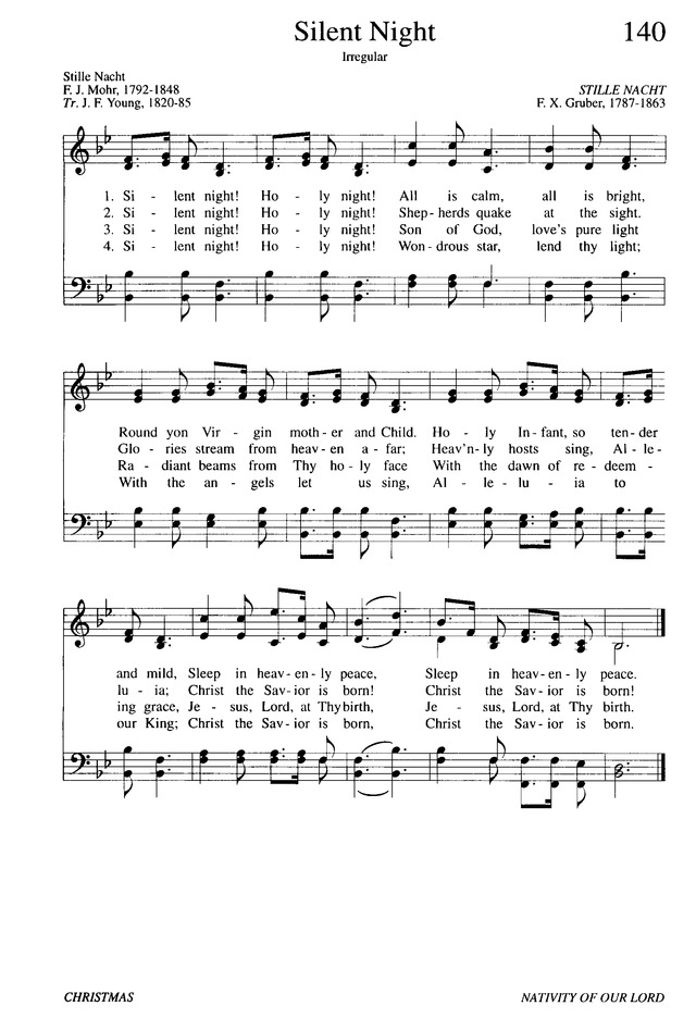 Evangelical Lutheran Hymnary 140. Silent night! Holy night!