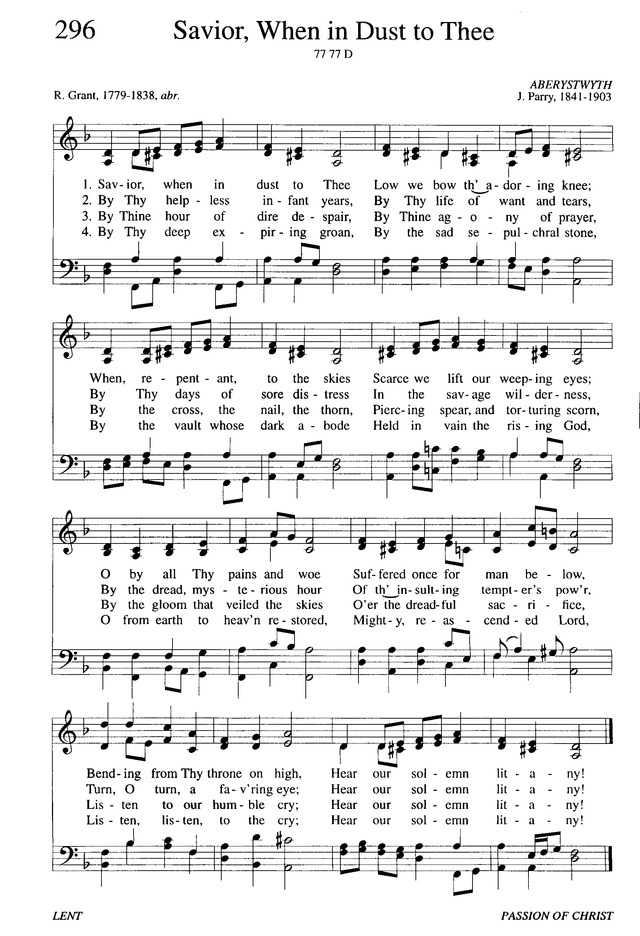 Evangelical Lutheran Hymnary 296. Savior, when in dust to Thee