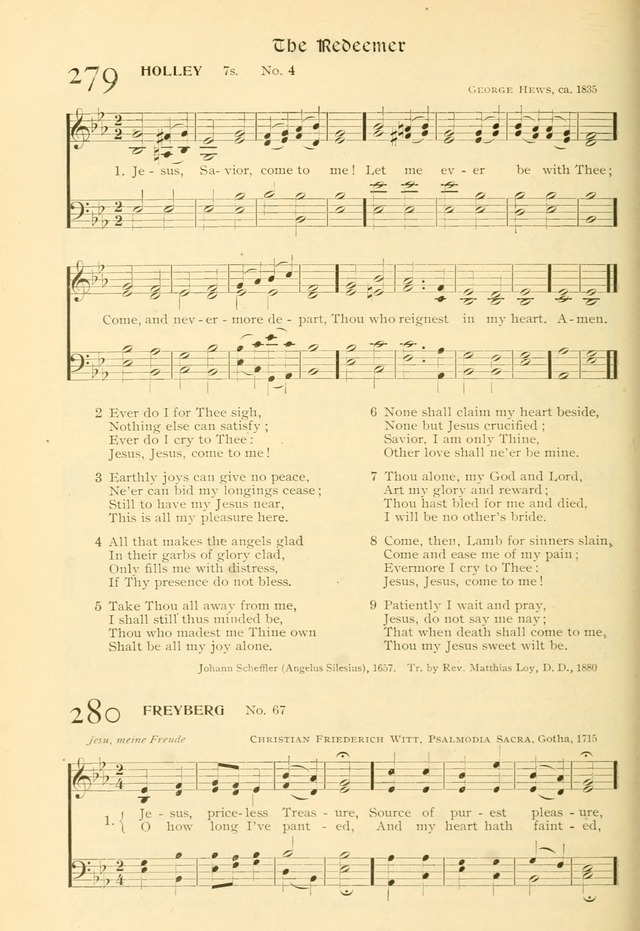 Evangelical Lutheran hymnal with music 279. Jesus, Savior, come to me