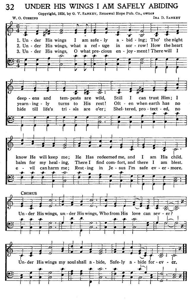 Edward MacHugh's Treasury of Gospel Hymns and Poems 32. Under His wings