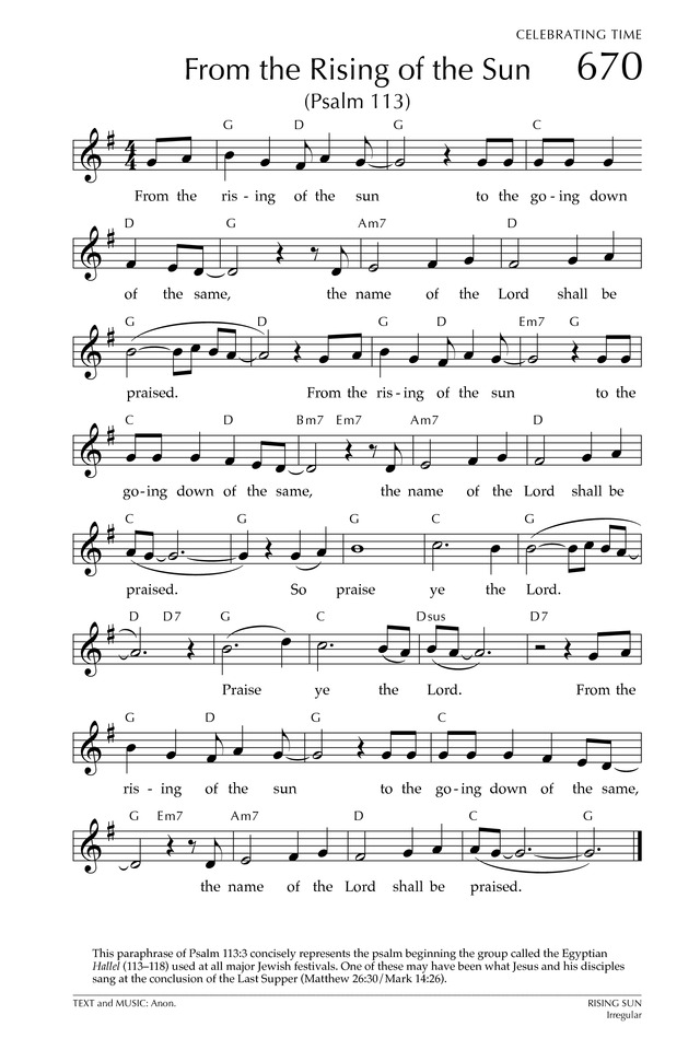 From the Rising of the Sun