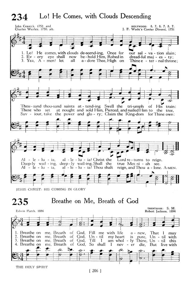 The Hymnbook 234. Lo! He comes, with clouds descending