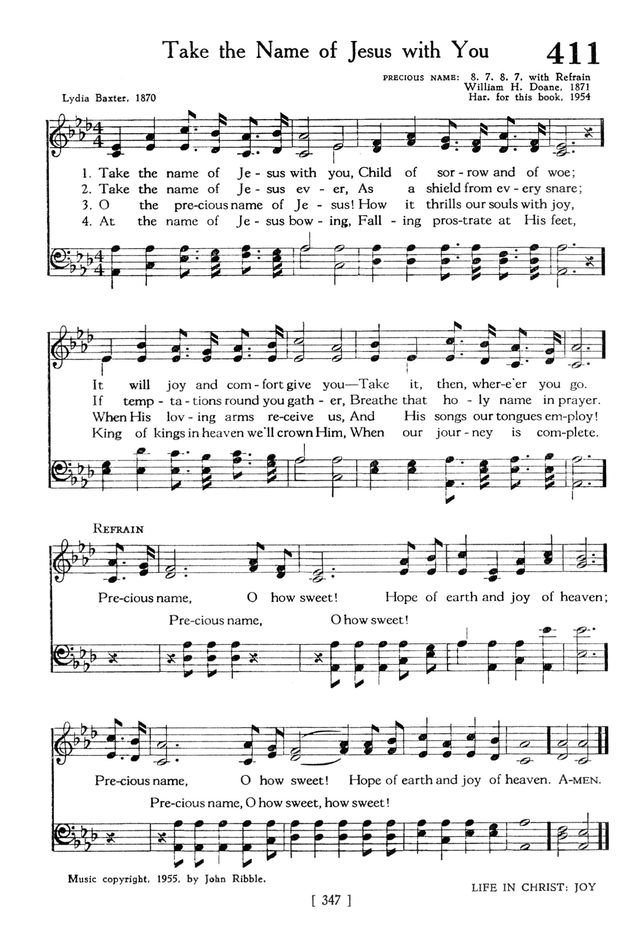 The Hymnbook 411. Take the name of Jesus with you