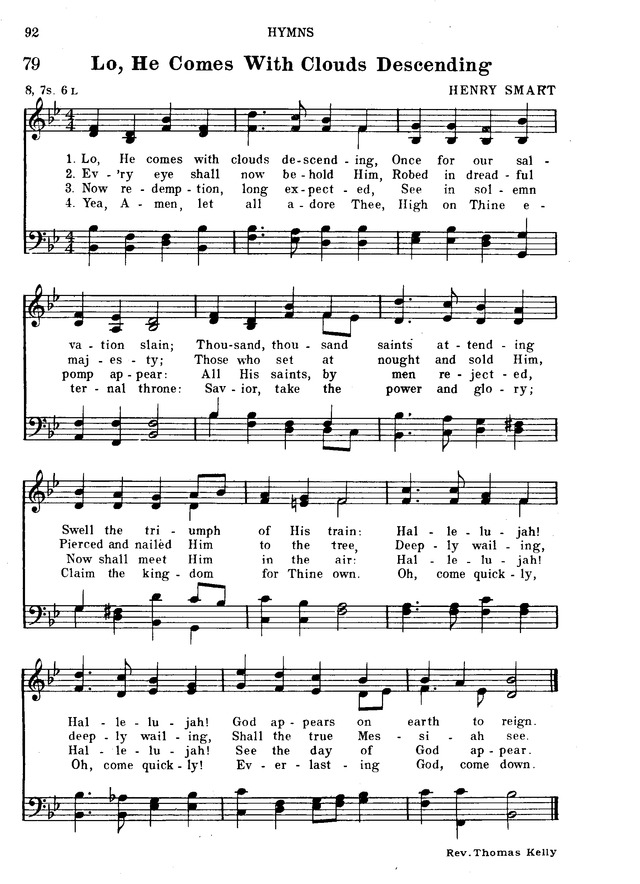 Hymnal for Church and Home 79. Lo, He comes with clouds descending