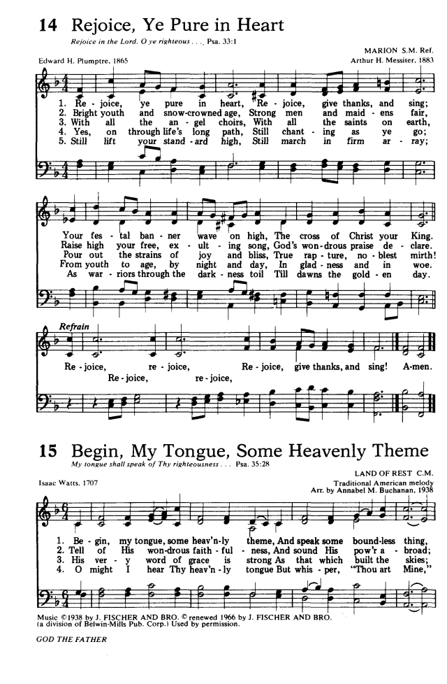 Hymns for the Living Church 14. Rejoice, ye pure in heart