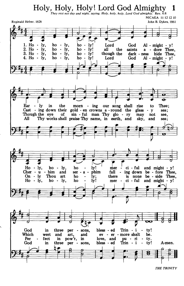 Hymns for the Living Church 1. Holy, holy, holy! Lord God Almighty