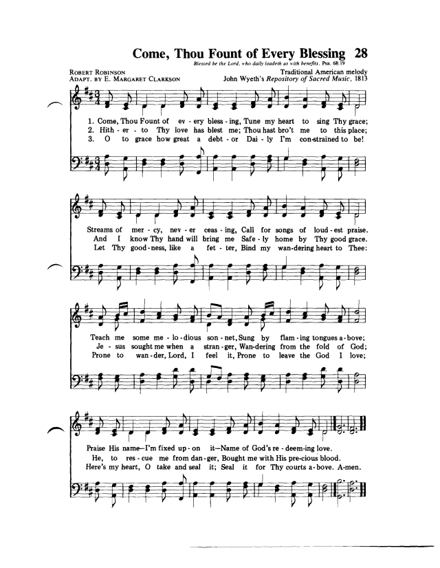 Hymns of Faith 28. Come, Thou Fount of every blessing