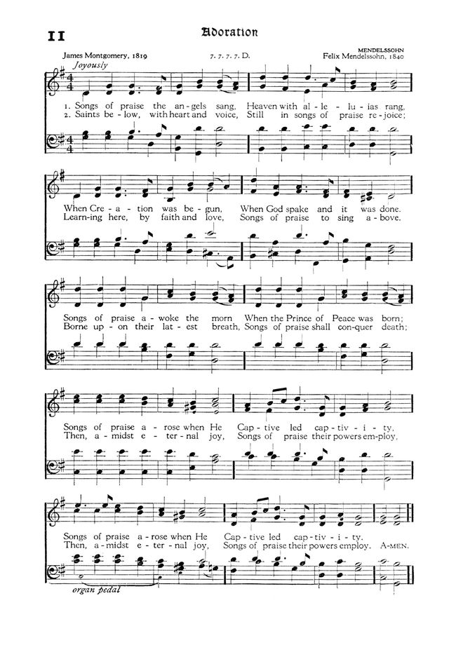The Hymnal 11. Songs of praise the angels sang