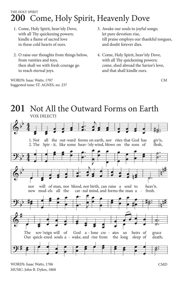 Hymns to the Living God 200. Come, Holy Spirit, heav'nly Dove