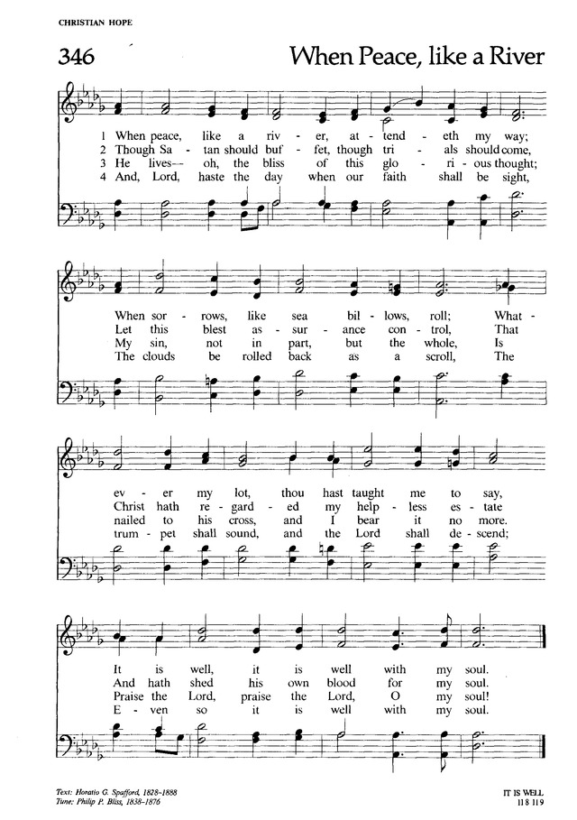 Lutheran Book of Worship 346. When peace, like a river, attendeth my