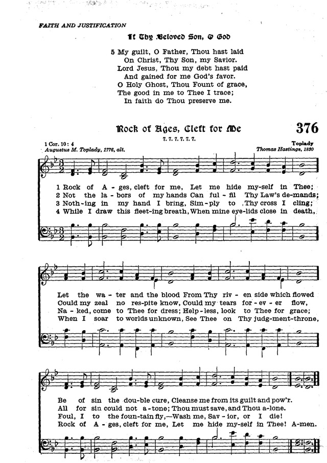 The Lutheran Hymnal 376. Rock of Ages, cleft for me