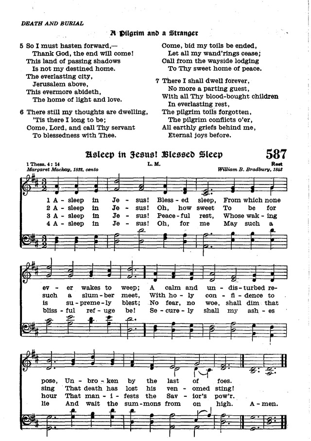 The Lutheran Hymnal 587. Asleep in Jesus! Blessed sleep