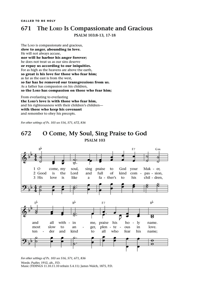 Lift Up Your Hearts psalms, hymns, and spiritual songs page 743