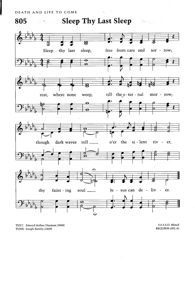 Sleep thy last sleep, free from care and sorrow