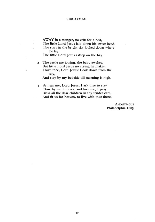 The New English Hymnal 22. Away in a manger, no crib for a bed