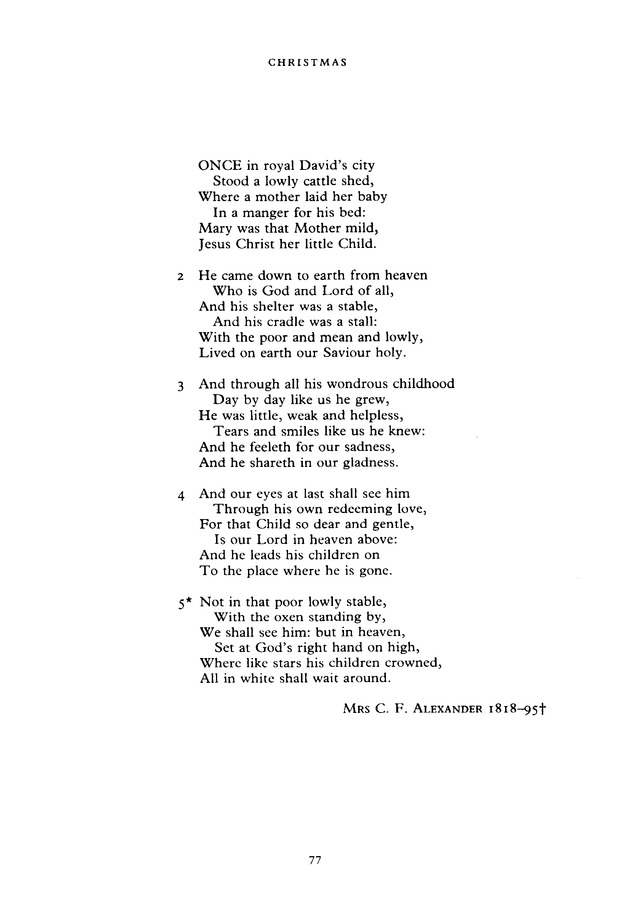 The New English Hymnal 34. Once in royal David's city