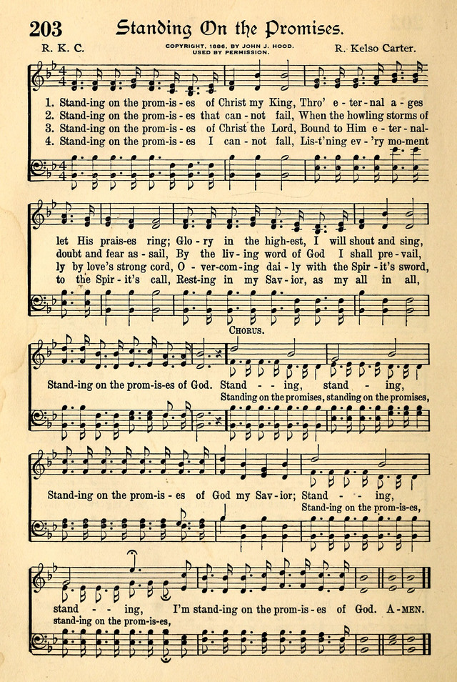 The Popular Hymnal 203. Standing on the promises of Christ my King