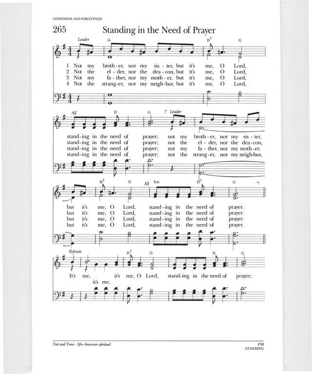 Psalter Hymnal (Gray) 265. Not my brother, nor my sister, but it's me