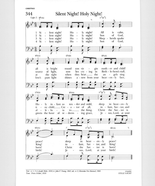 Psalter Hymnal (Gray) 344. Silent night! Holy night!