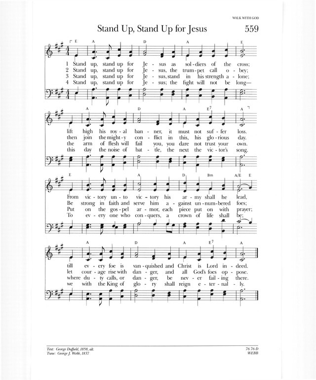 Psalter Hymnal (Gray) 559. Stand up, stand up for Jesus