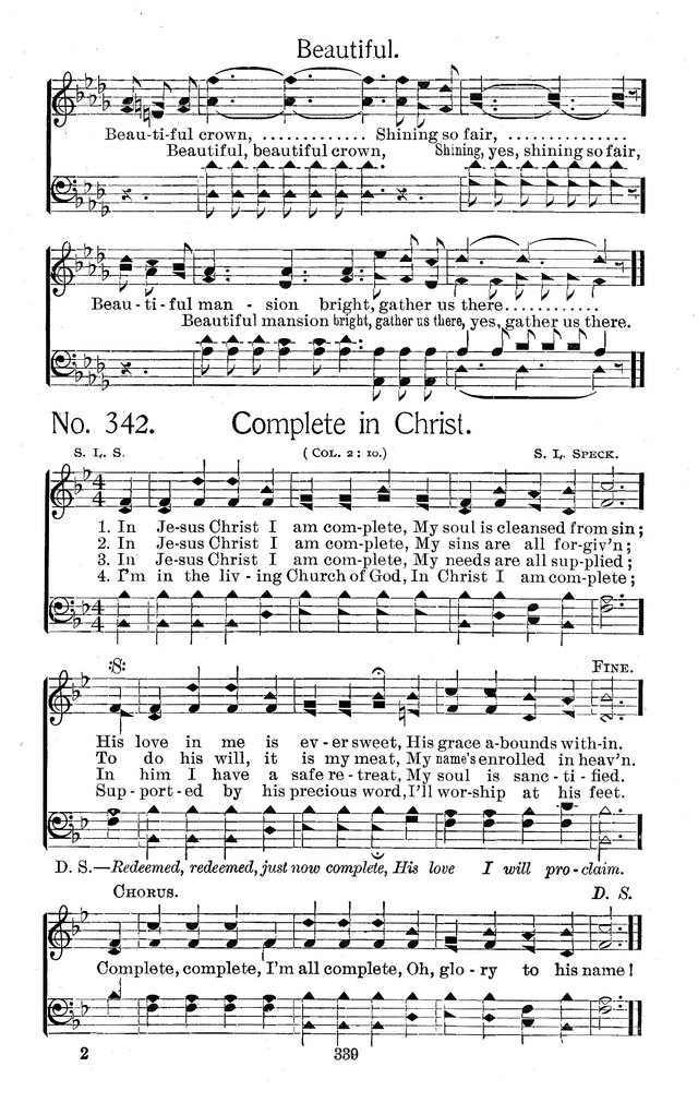 Select Hymns for Christian worship and general gospel service 341