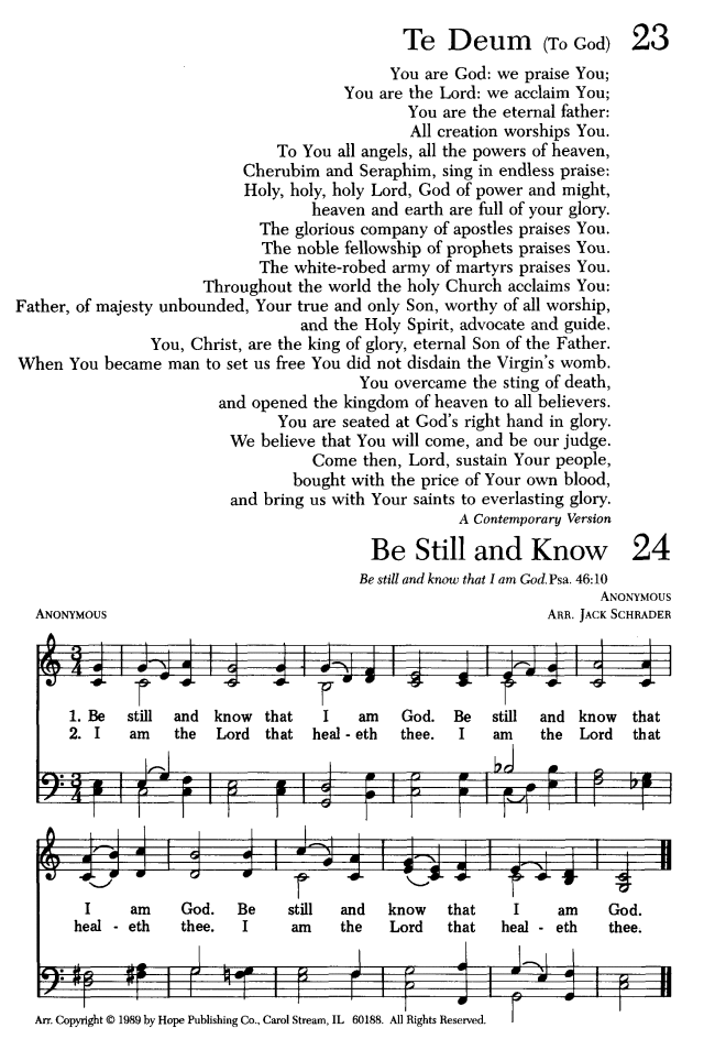 Sing Joyfully 24. Be still and know that I am God