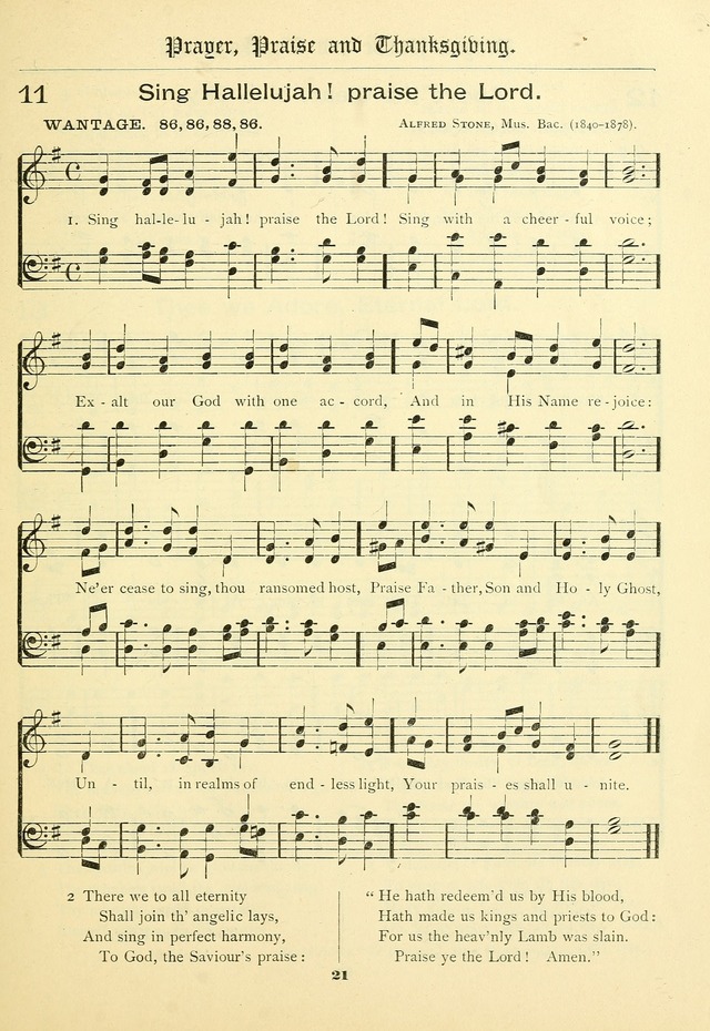 School and Parish Hymnal with tunes 11. Sing Hallelujah, praise [ye] the Lord