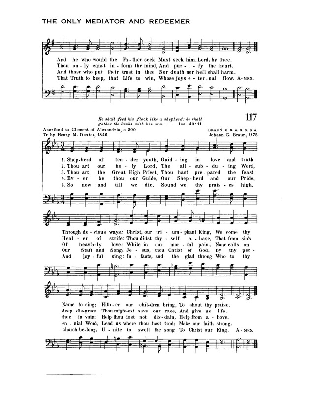 Trinity Hymnal 117. Shepherd of tender youth