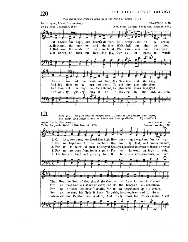 Trinity Hymnal 120. O Christ, our hope, our heart's desire