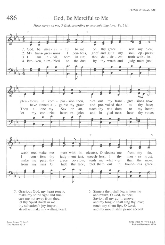 Trinity Hymnal (Rev. ed.) 486. God, be merciful to me