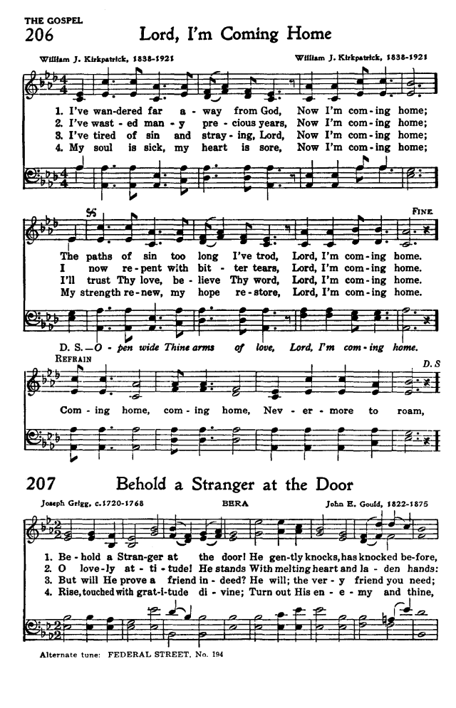 Worship and Service Hymnal For Church, School, and Home 206. I've