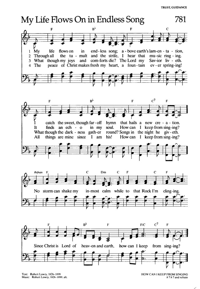 With One Voice 781. My life flows on in endless song