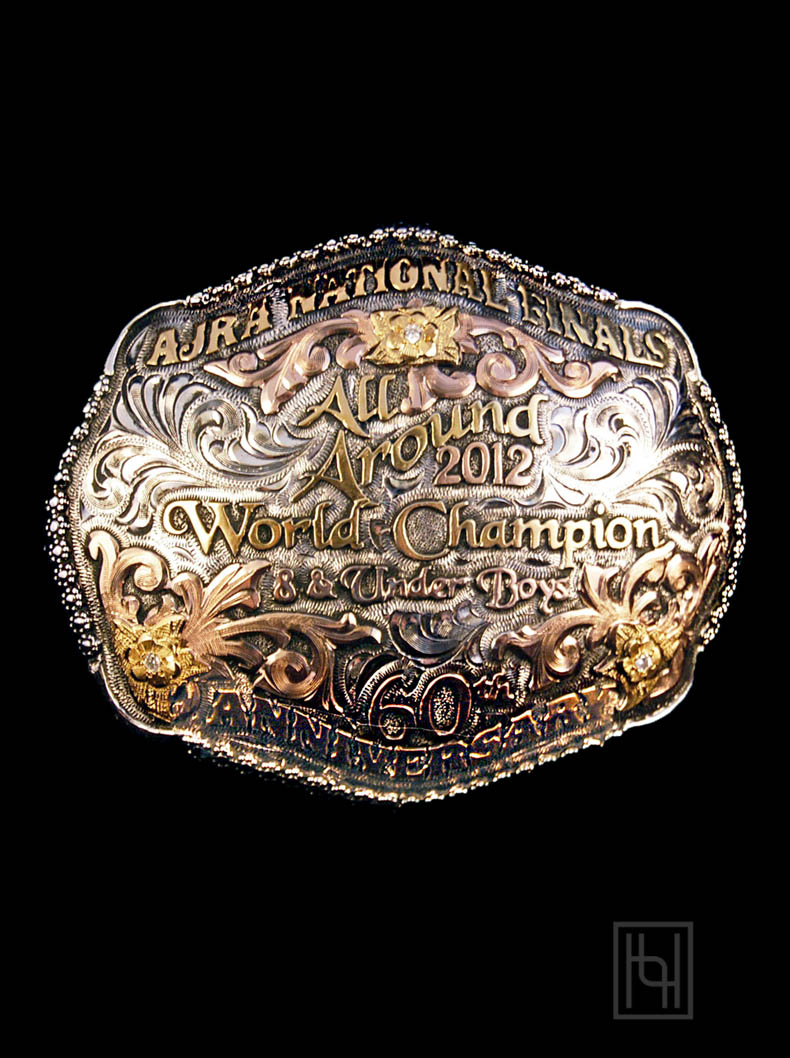 Utah with Berry Edge Belt Buckle Custom Trophy Buckles by Hyo Silver