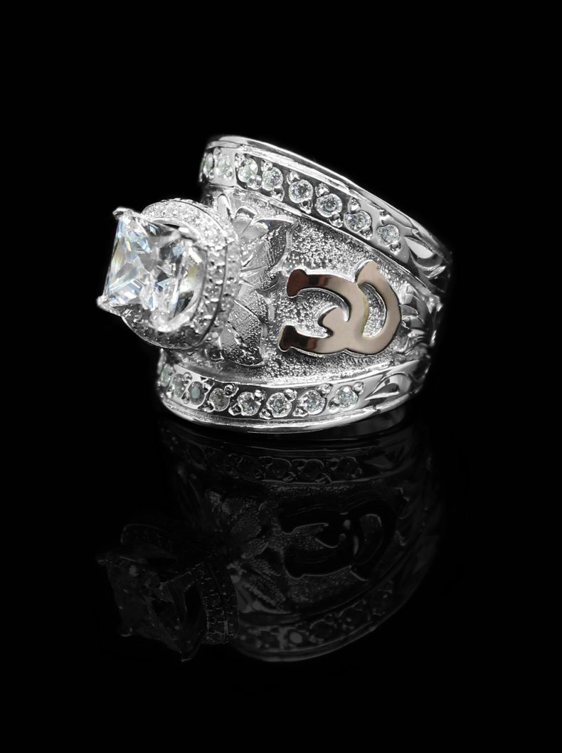 Personalized Crystal & Solitaire Statement Ring Rings by Hyo Silver