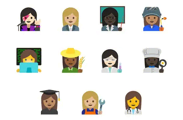 Google and Emoji Committee Roll out New Female Professions for Gender Equality