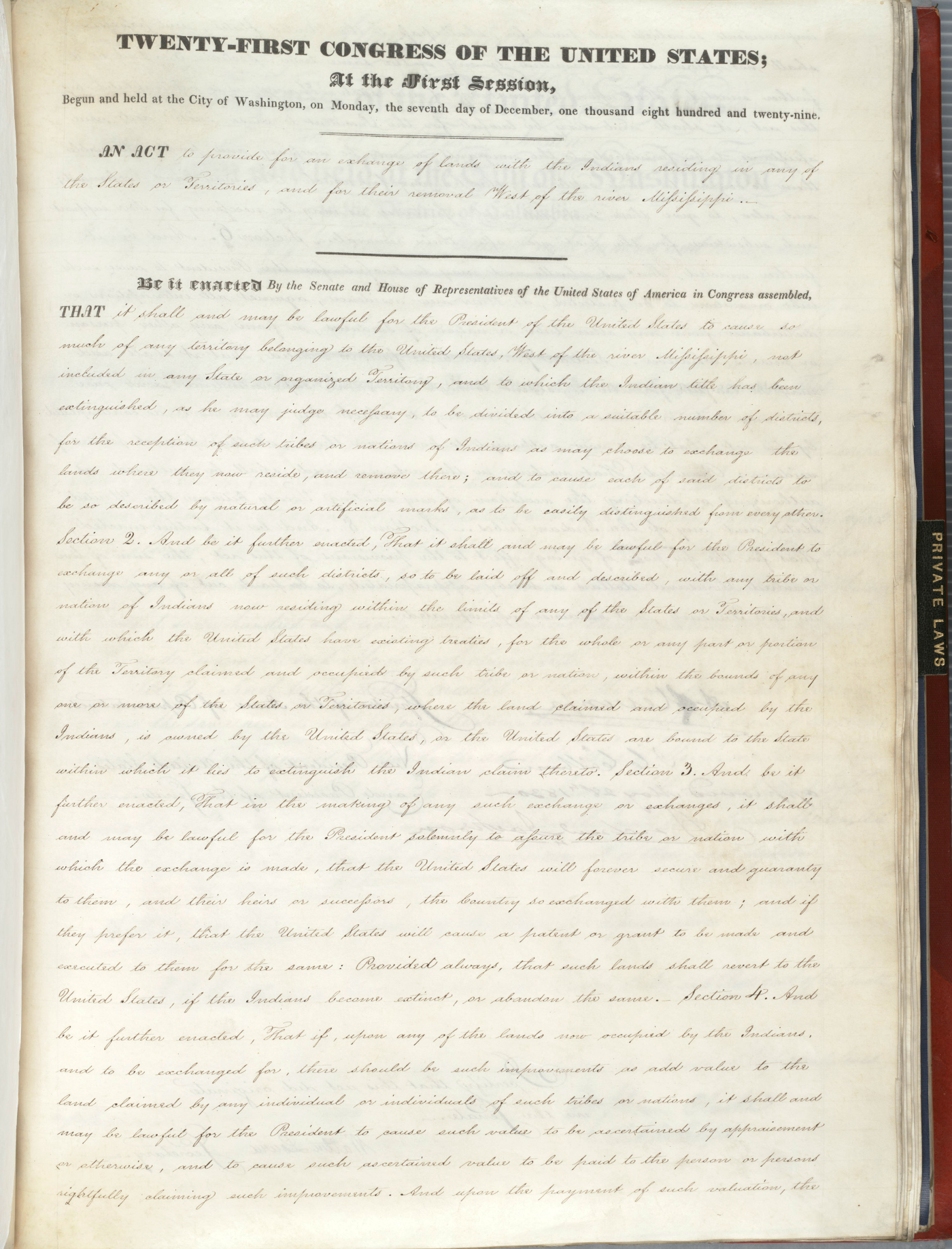 The Indian Removal Act Is on View at the National Archives for the First Time