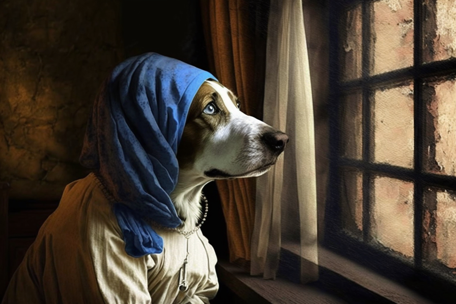 Share more than 78 dog with a pearl earring super hot esthdonghoadian
