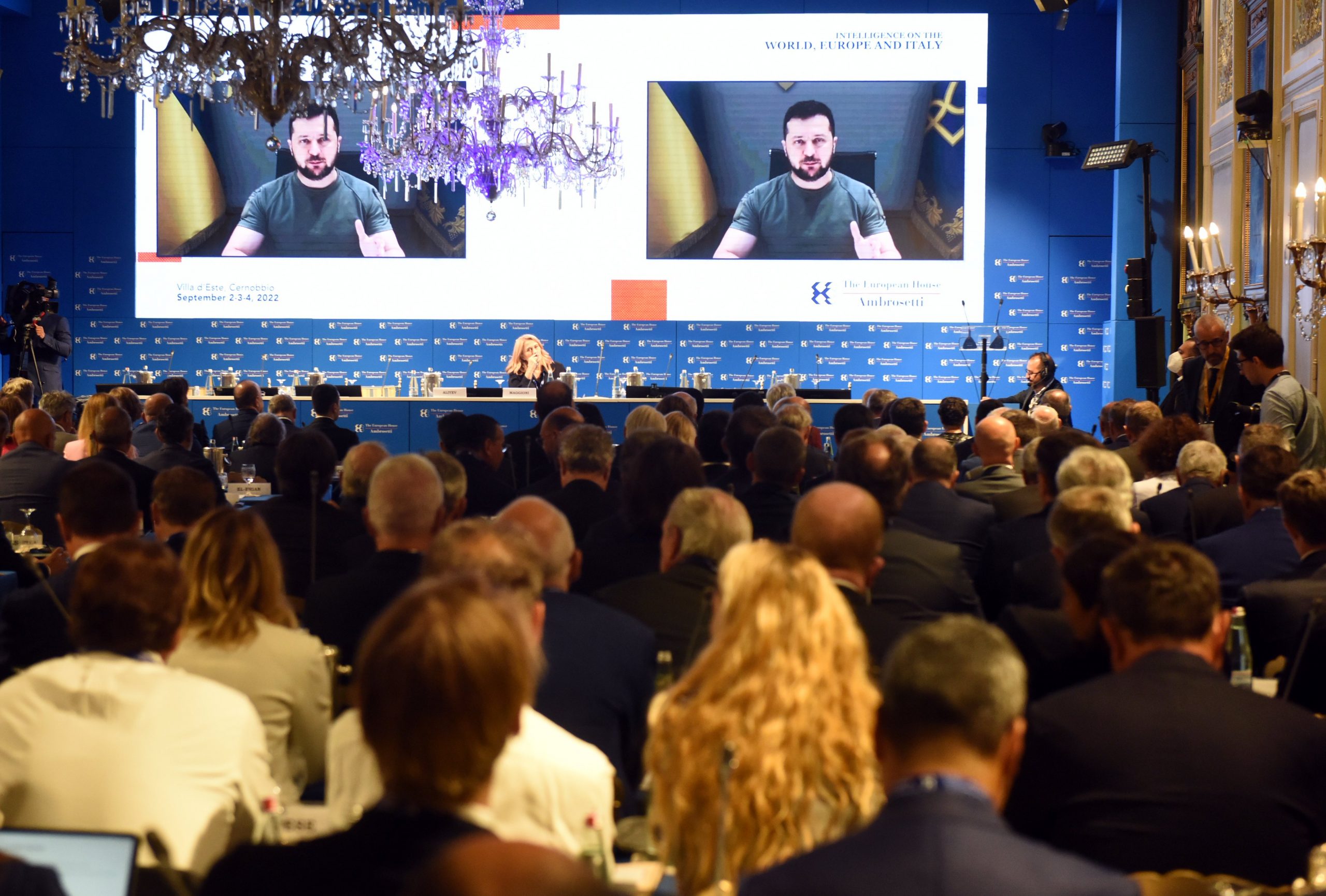 Zelensky e Di Maio al Forum The European House Ambrosetti HYPERBROS