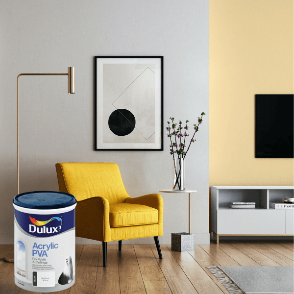 Dulux Acrylic PVA (yellow colour swatch variations) Hyper Paint