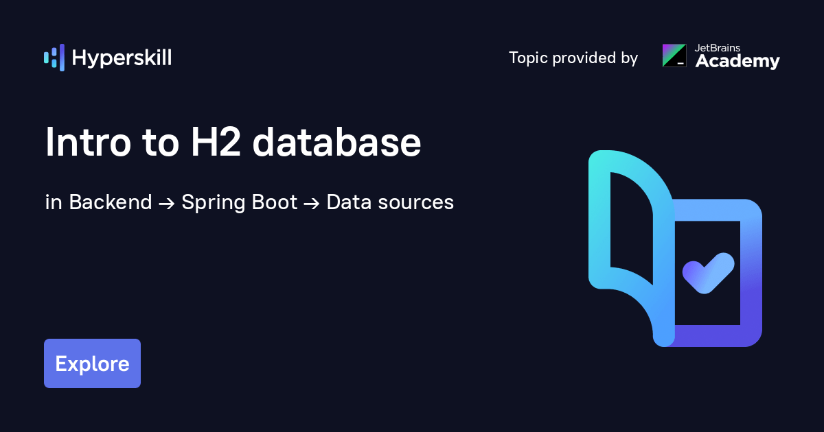 Intro to H2 database · Hyperskill