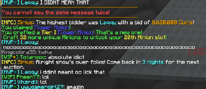 flower minion flame?? Hypixel Minecraft Server and Maps