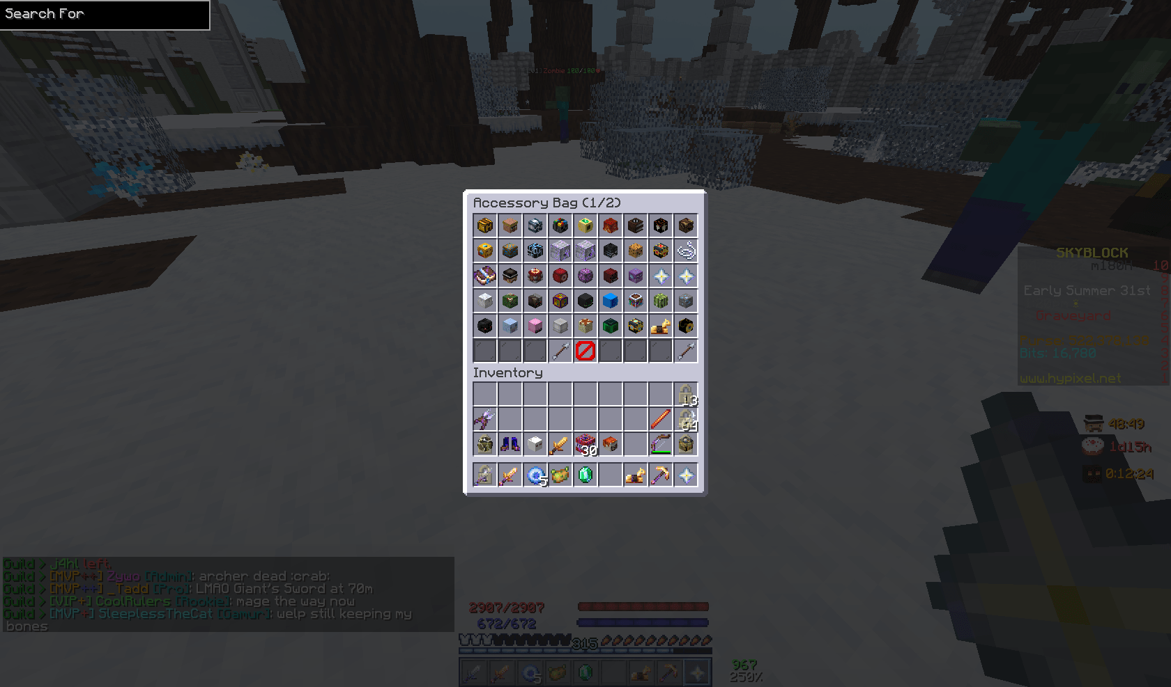 aand the talisman bag wipe is back Hypixel Forums
