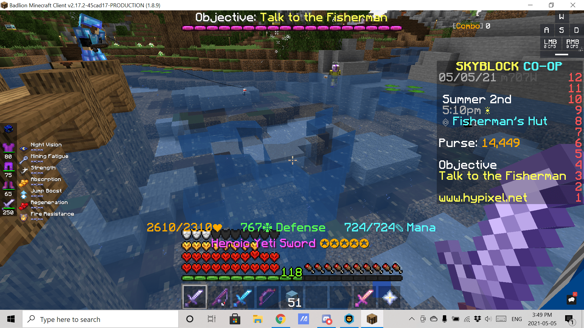 Yeti Sword + Water in hub = this? Hypixel Forums