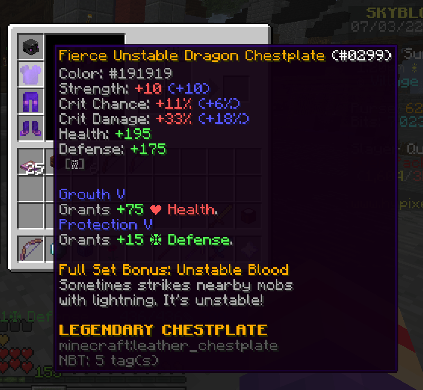 What is black painted unstable dragon armor worth? Hypixel