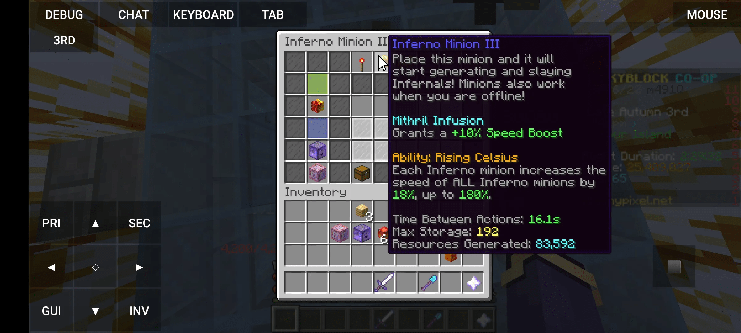 inferno minions are bugged they are making 4x less of what they are