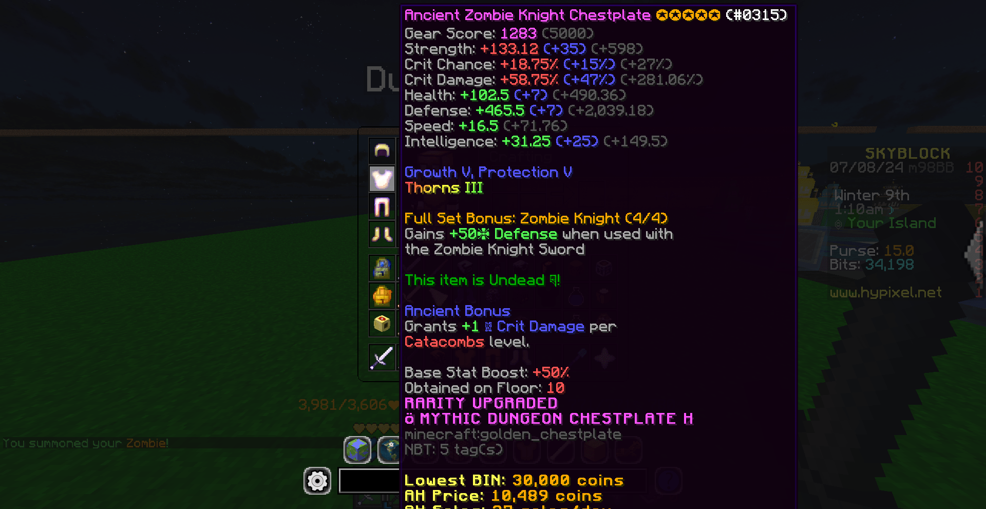 [Experiment] Zombie Knight Armor Hypixel Forums