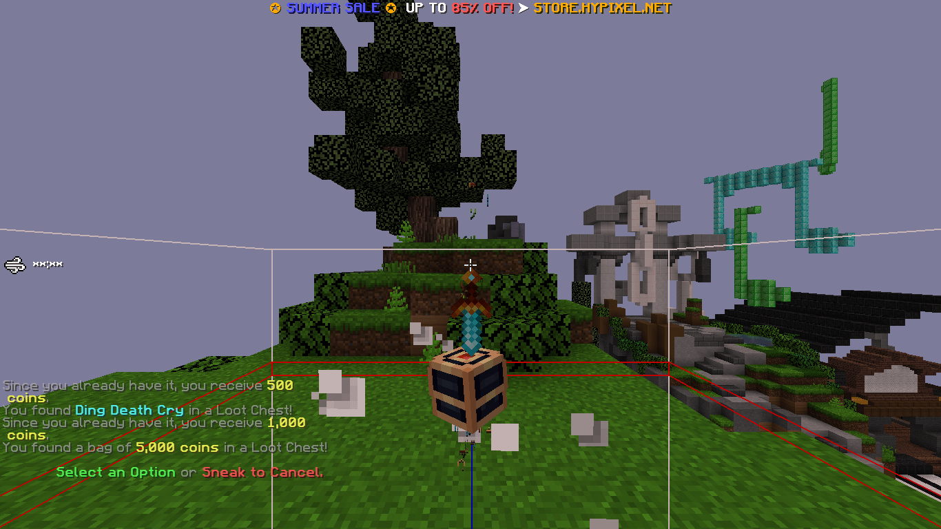 Hitbox in Bedwars Loot Chest Hypixel Minecraft Server and Maps