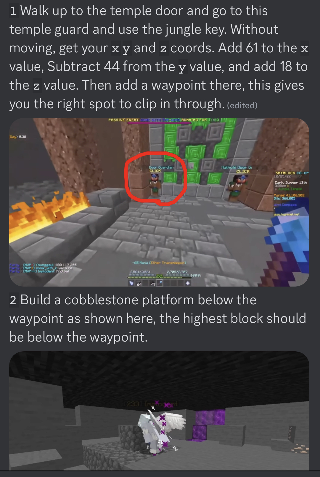 help with jungle temple Hypixel Forums